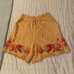 SOLD- Unique Embroidered Sweat Shorts